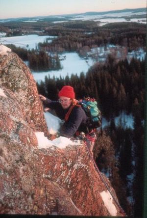 Peter Brolin på Blåkulla, Bispbergsklack, 1987. Foto: Per Calleberg